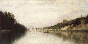 Stanislas Lepine Banks of the Seine oil on canvas